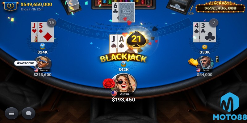 Ưu Đãi Khi Chơi Blackjack Tại Moto88